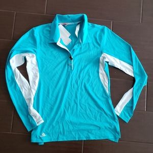 NWT Adidas Golf Polo Turquoise Small